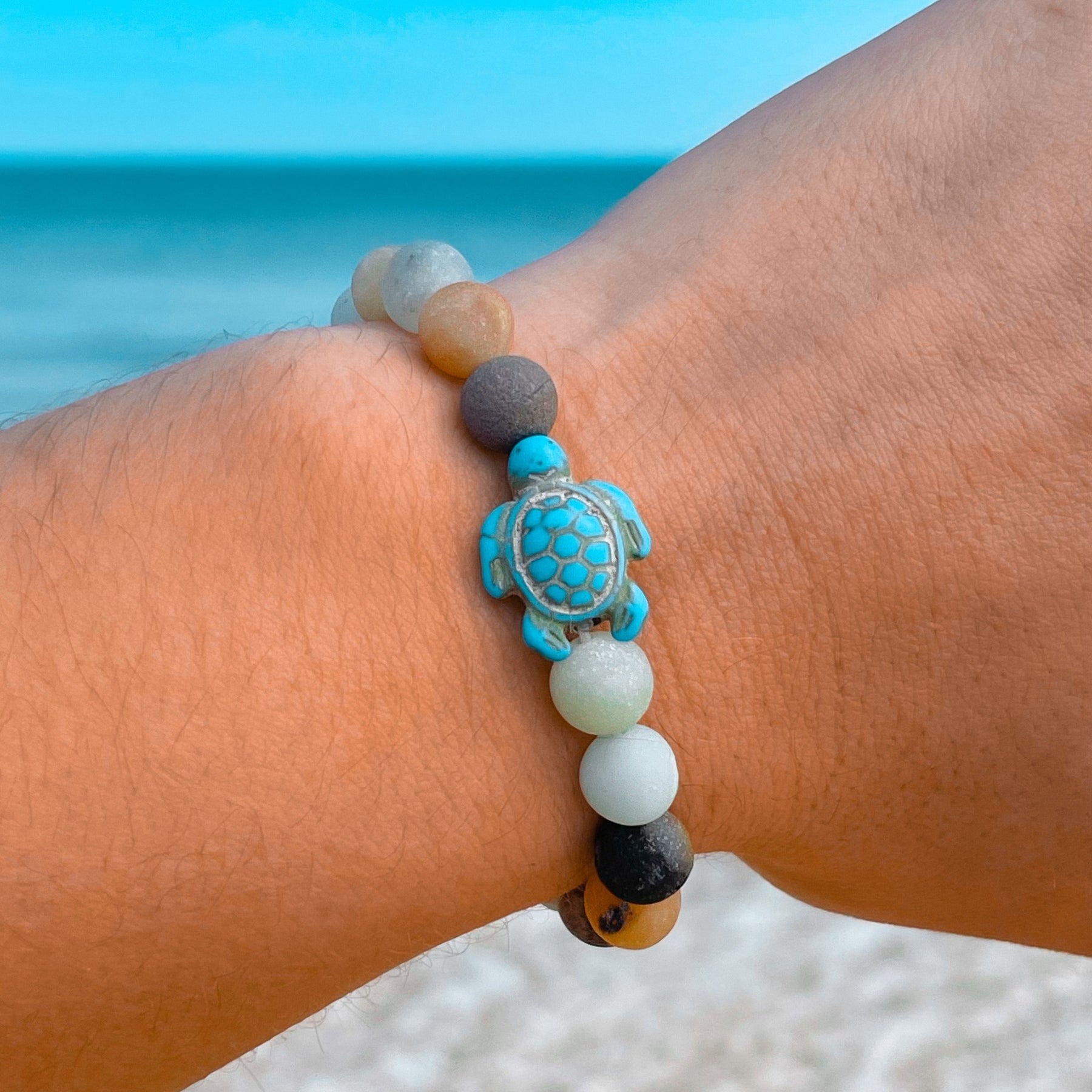 Turquoise and Lava Rock Beaded Bracelet – Leboha